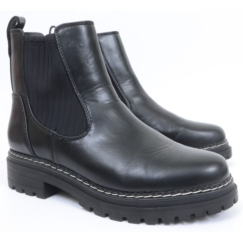 Sam & Libby Womens 10 Skylar Chelsea Elastic Ankle Combat Lug Goth Booties
